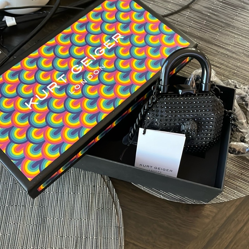 Kurt Geiger Black Mini Bag with Textured Finish